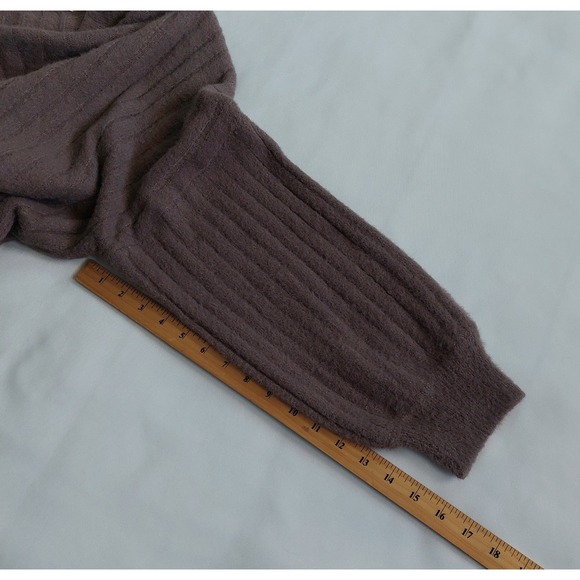 Womens Sweater XXL Brown Ribbed Nylon Acrylic Fuzzy Knit So Brand Crew Neck - Picture 3 of 7